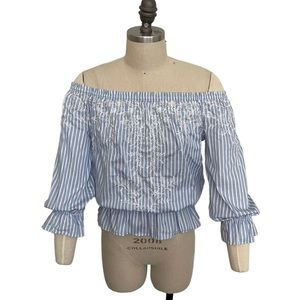WHBM off the shoulder blouse with embroidered detail Size XS